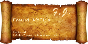 Freund Júlia névjegykártya